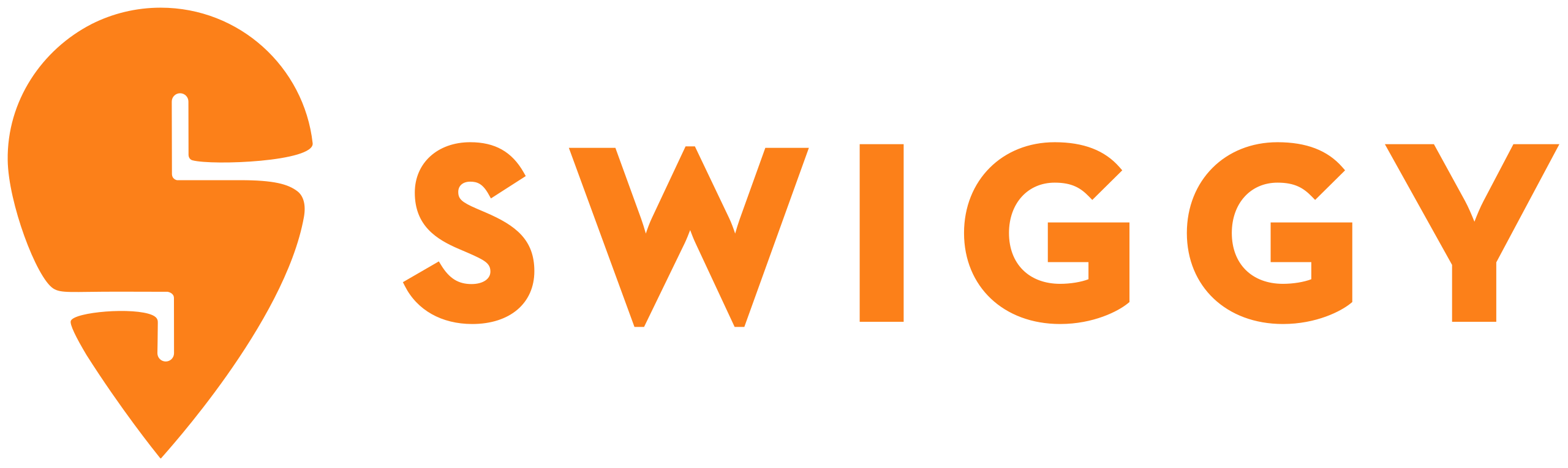 logo contains swiggy symbol with english word